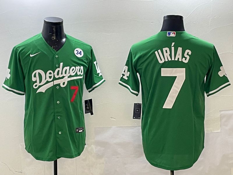 Men Los Angeles Dodgers #7 Urias Green Fashion 2025 Nike MLB Jersey style 4->los angeles dodgers->MLB Jersey